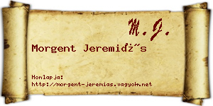 Morgent Jeremiás névjegykártya